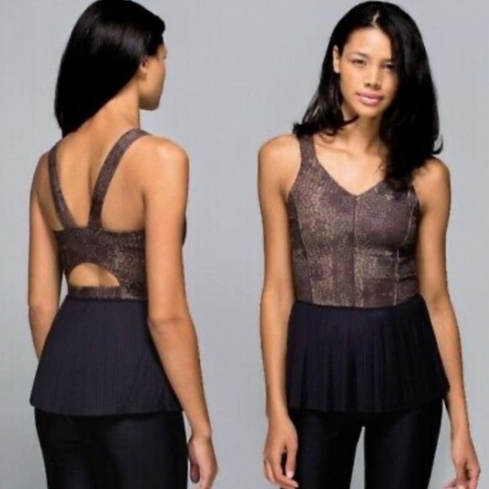 Lululemon City Tank With Peplum Golden Goddess Size 4